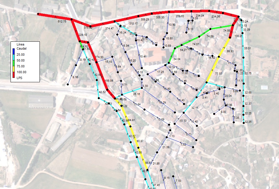 Modelización de red de saneamiento en población de Burgos